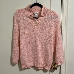 Victoria Jones Petites Women’s Pink Vintage Sweater Size Petite Large